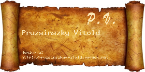 Pruzsinszky Vitold névjegykártya